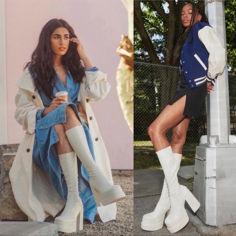 Steve Madden Cypress Y2K Off White NEW In Box Platform Boots